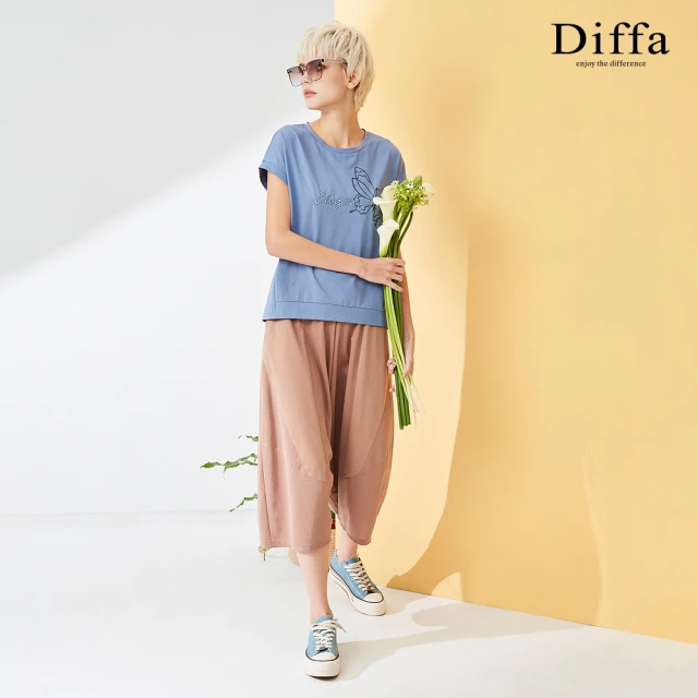 Diffa 美型車褶設計長寬裙-女好評推薦