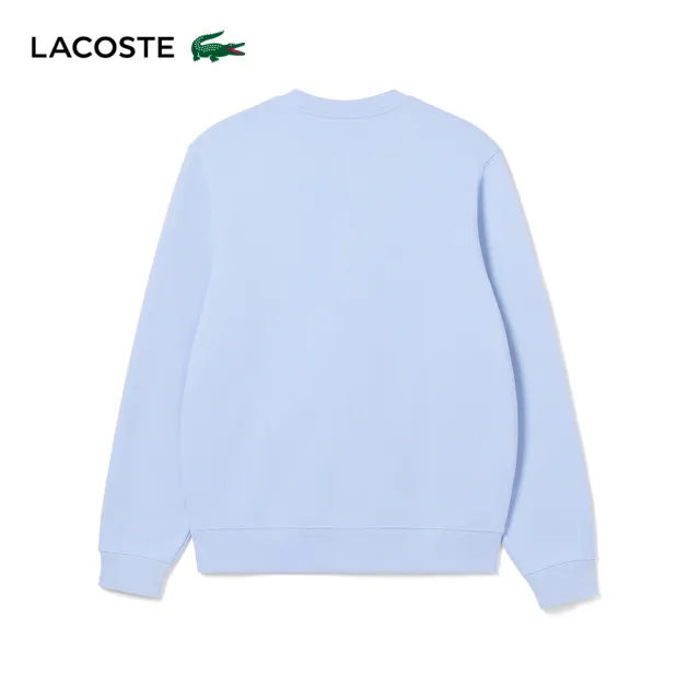 【LACOSTE】男裝-經典版型鱷魚Logo大學T(紫藍色)