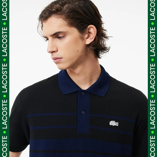 LACOSTE 中性款-經典版型棉質網眼布短袖Polo衫(石