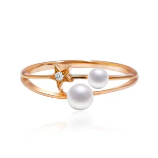 【ides 愛蒂思】母親節送禮  日系輕珠寶14K玫瑰金系列鑽石戒指/幸運星