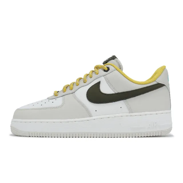 【NIKE 耐吉】休閒鞋 Air Force 1 07 PRM 男鞋 白 黃 帆布 AF1 街頭 復古 經典 運動鞋(FV3628-031)