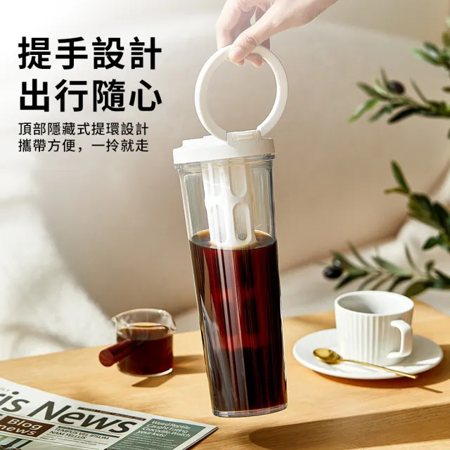 【QLZHS】618限定 冷萃咖啡壺 1L大容量 冷泡咖啡壺 帶濾網 冷水壺 隨行水瓶 環保杯