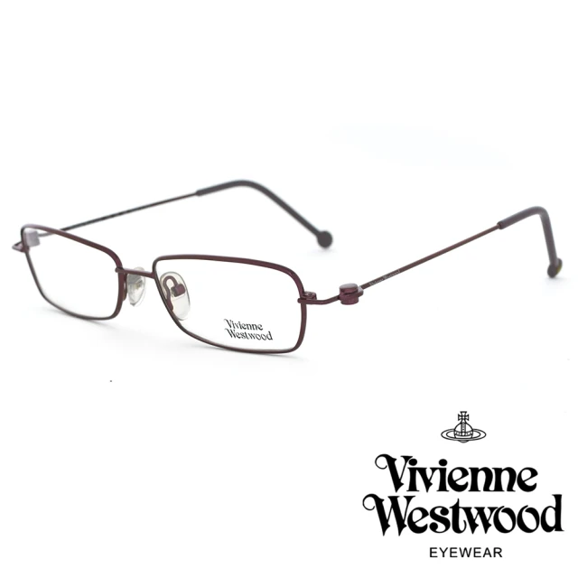 Vivienne Westwood 小細方框金屬光學鏡框(紅紫 VW00404)