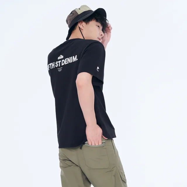 【5th STREET】男裝高山動物繡花短袖T恤-黑色(山形系列)