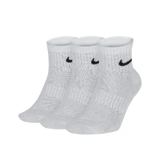【NIKE 耐吉】Nike 襪子 薄款 Lightweight 白 三雙入 短襪 白襪(SX7677-100)