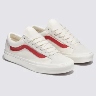 【VANS 官方旗艦】Style 36 男女款米白色/紅色條紋滑板鞋/休閒鞋/帆布