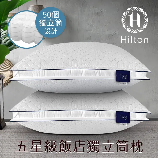 【Hilton 希爾頓】VIP貴賓純棉立體銀離子抑菌獨立筒枕/二色任選(透氣枕/枕頭/純棉枕)