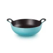 【Le Creuset】琺瑯鑄鐵鍋巴蒂鍋24cm 4色可選1(加勒比海藍/閃亮黃/雪紡粉/蛋白霜)