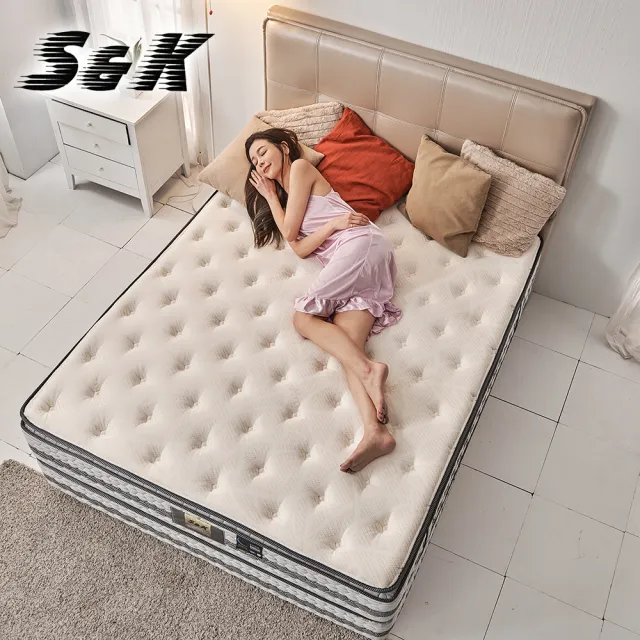【S&K呵護型】乳膠記憶膠抗菌蜂巢獨立筒床墊(單人加大3.5尺)