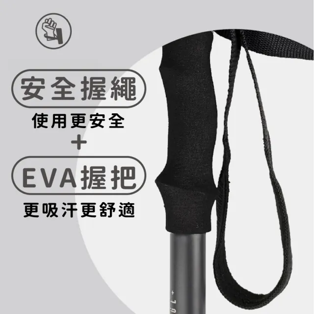 【Orange Plus 悅康品家】多功能健身杖2入組-灰色 附替換腳墊(拉筋 伸展 瑜珈棍 健身棒 拐杖)
