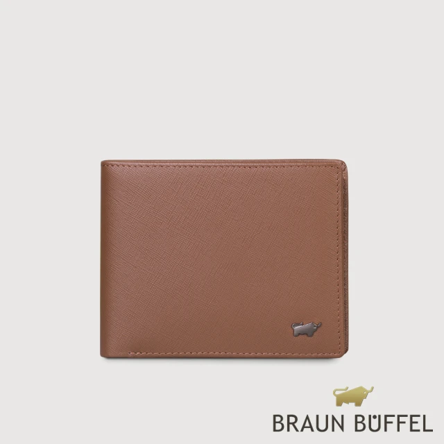 BRAUN BUFFEL 德國小金牛 台灣總代理 至尊 8卡男夾-黑色(BF536-313-SI)