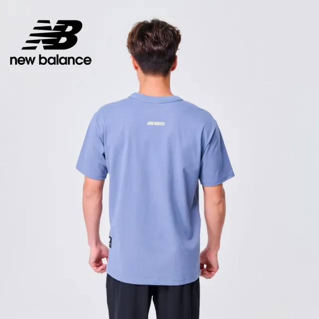 【NEW BALANCE】NB 圓領插畫短袖上衣_男性_灰藍色_MT31550AGY(美版 版型偏大)