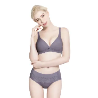 【Swear 思薇爾】Love myself系列M-3XL無鋼圈蕾絲包覆無痕女內衣(魅影灰)