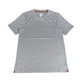【Paul Smith】PAUL SMITH簽名陰影刺繡LOGO有機棉圓領短袖T恤(男款/灰)