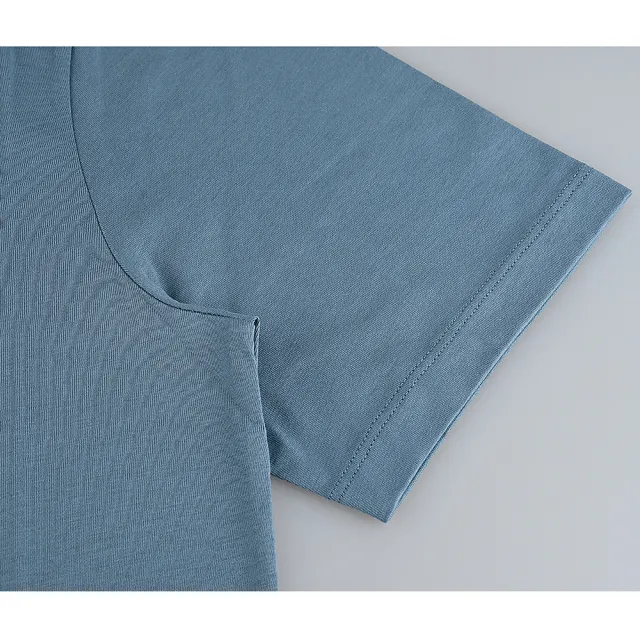【Paul Smith】PAUL SMITH簽名陰影刺繡LOGO有機棉圓領短袖T恤(男款/灰藍)