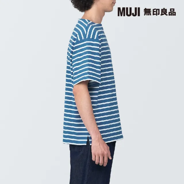 【MUJI 無印良品】男有機棉水洗粗織船領五分袖T恤(共4色)