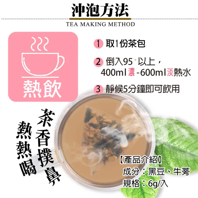 【蔘大王】破壁黑豆牛蒡茶包X3組（6gX15入/組）(養生無咖啡因 青仁黑豆 豆香十足 快速透味)