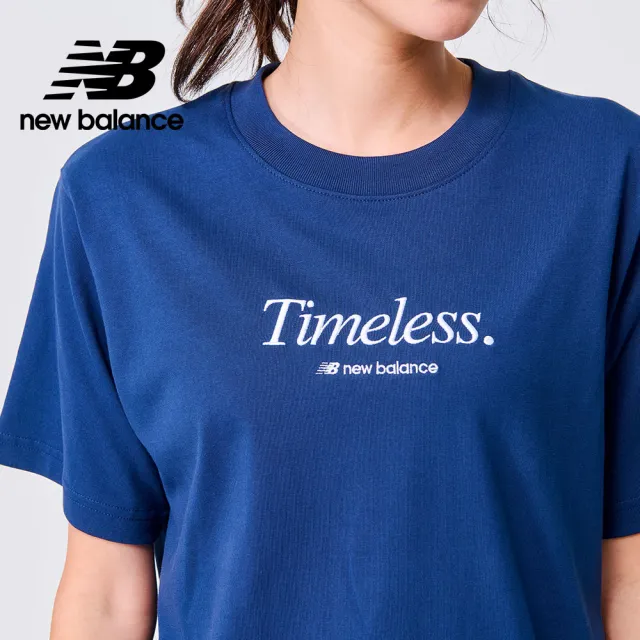 【NEW BALANCE】NB 圓領刺繡字母短T_女裝_深藍色_WT31551NNY(美版 版型偏大)