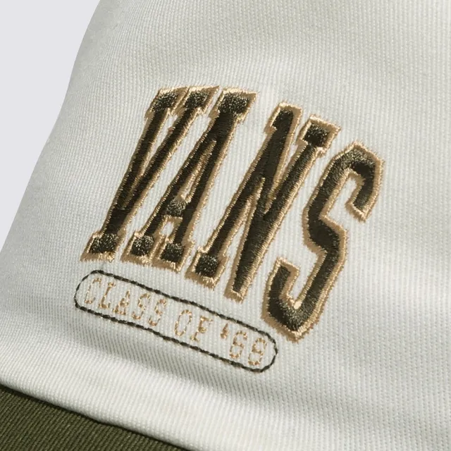 【VANS 官方旗艦】Campus 男女款米白色/橄欖綠色鴨舌帽