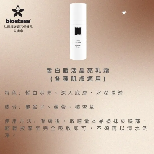 【Biostase】皙白賦活晶亮乳霜 40ml.旅行便攜款(水漾青春系列、皙白明亮、水潤彈透)