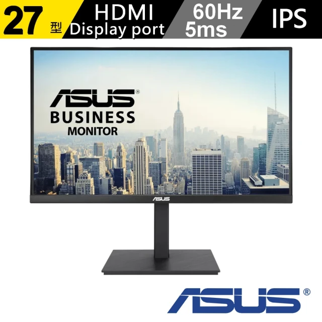 ASUS 華碩ASUS 華碩 VA27UQSB 27型 IPS 4K HDR 高解析度商務顯示器(低藍光＋不閃屏)