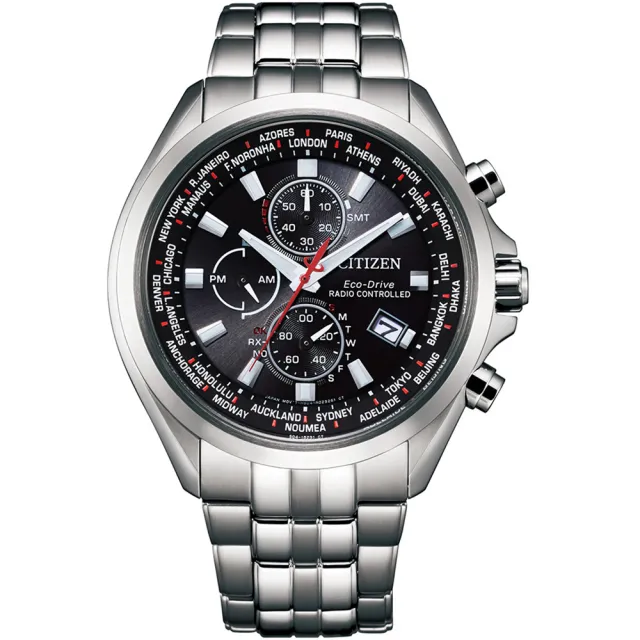 【CITIZEN 星辰 官方授權】光動能萬年曆電波計時手錶-44mm 情人節 禮物(AT8200-87E)