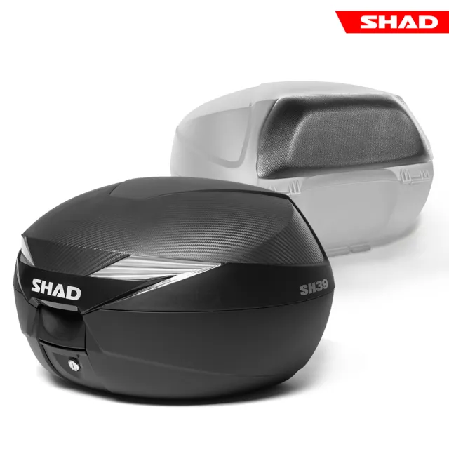 【SHAD】可攜式-快拆行旅箱組合 SH39卡夢上蓋箱+靠背(原廠公司貨 SH39-51x43x32cm)