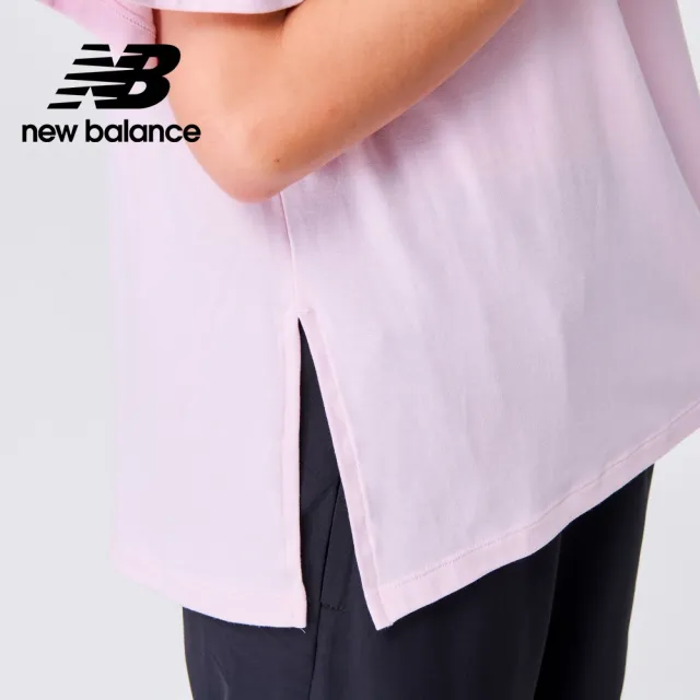 【NEW BALANCE】NB 落肩側開叉短袖上衣_女裝_淺粉色_WT31103SOI(美版 版型偏大)