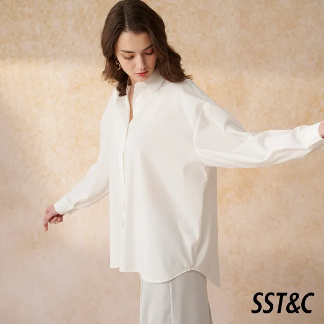【SST&C】女裝 白落肩大寬版上著7662403001(換季55折)