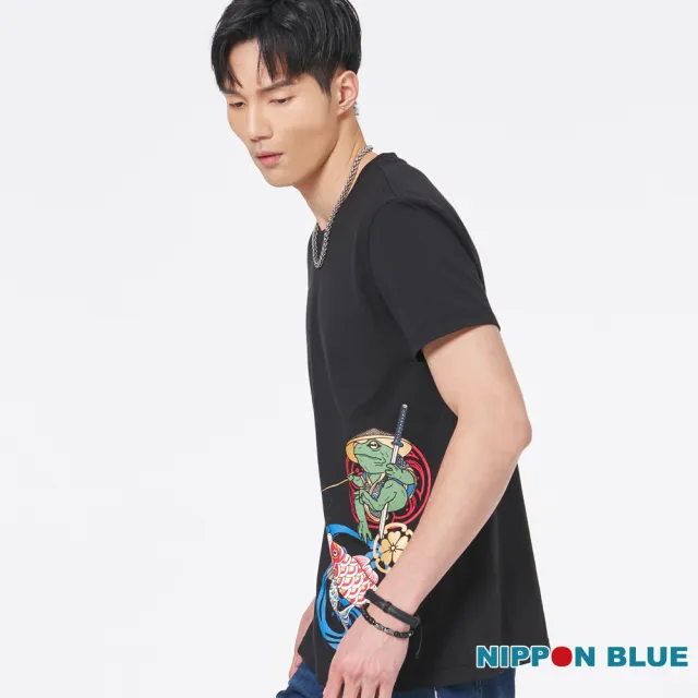 【BLUE WAY】男裝 浪人蛙印花 短袖 上衣-日本藍