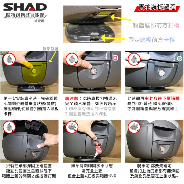 【SHAD】機車用 可攜式-快拆行旅箱(原廠公司貨 SH33-31x43x42cm)