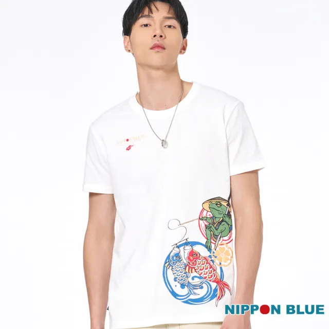 【BLUE WAY】男裝 浪人蛙印花 短袖 上衣-日本藍
