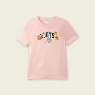 【Roots】Roots 大童- ROOTS PIXEL ANIMAL短袖T恤(粉橘色)