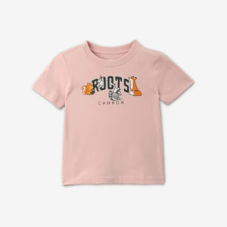 【Roots】Roots 小童- ROOTS PIXEL ANIMAL短袖T恤(粉橘色)