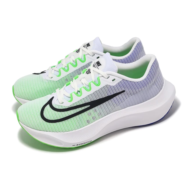 NIKE 耐吉 慢跑鞋 Zoom Fly 5 男鞋 藍 綠 輕量 回彈 運動鞋(DM8968-101)