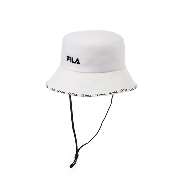 【FILA官方直營】簡約素色筒帽/漁夫帽-白色(HTY-1200-WT)