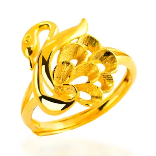 【福西珠寶】黃金戒指 實心天鵝戒指(金重1.18錢+-0.03錢)