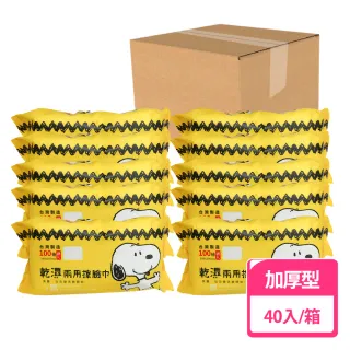 【收納王妃】SNOOPY 史努比 乾濕兩用巾 乾濕洗臉巾 洗臉巾 100抽 網孔(40入/箱)