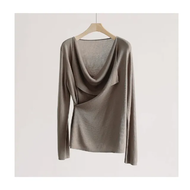 【R.NETS】雅芮絲 法式別緻天絲萊賽爾斜釦上衣