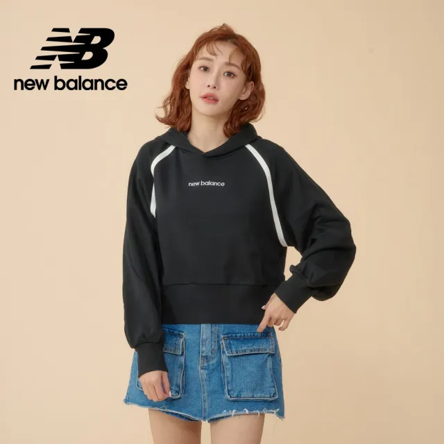 【NEW BALANCE】NB 連帽長袖上衣_女裝_黑色_AWT21501BK(亞版 版型正常)