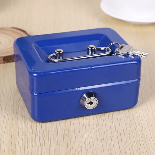 【JEN】迷你金屬手提帶鎖鐵盒收納保險箱工具零件盒(3色可選)