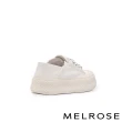 【MELROSE】美樂斯 潮流數字造型鞋帶牛皮QQ厚底休閒鞋(白)