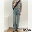 【UniStyle】直筒牛仔長褲 韓版顯瘦拖地休閒褲 女 UP8507(藍)