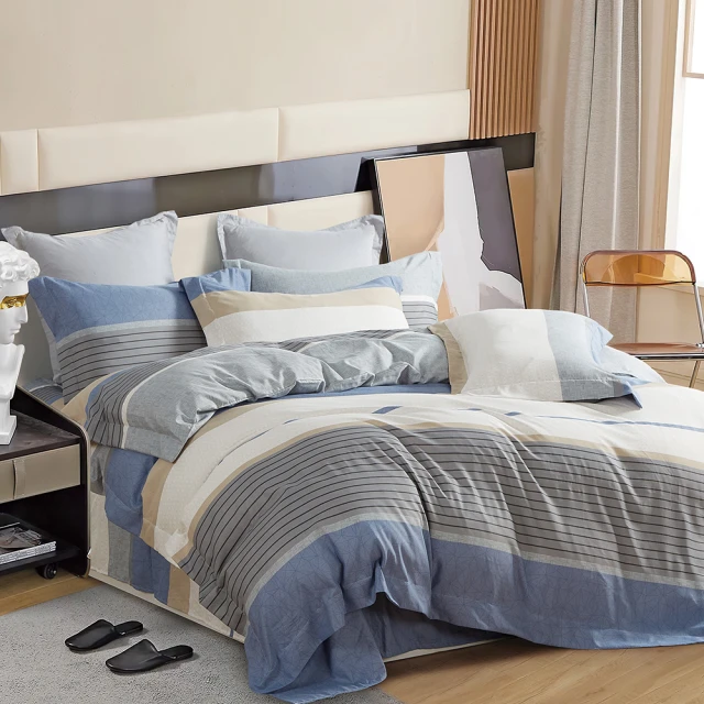 京都手祚 珠光舒柔棉兩用被歐式鋪棉床罩六件組(雙人/加大 均