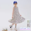 【UniKids】中大童裝無袖點點洋裝 森系波點背心裙蛋糕裙 女大童裝 VWYW2177(綠色 藍色)