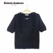 【Kinloch Anderson】荷葉造型針織短袖上衣 金安德森女裝(KA0879016 黑/綠)