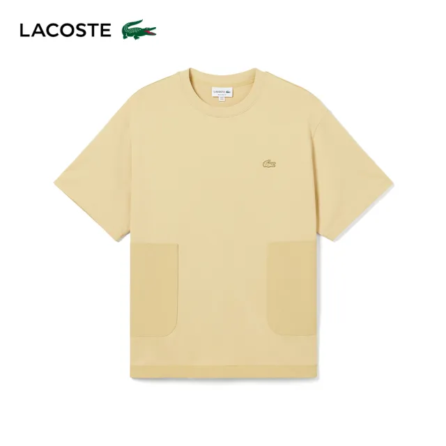 【LACOSTE】男裝-俏皮大口袋休閒短袖T恤(卡其色)