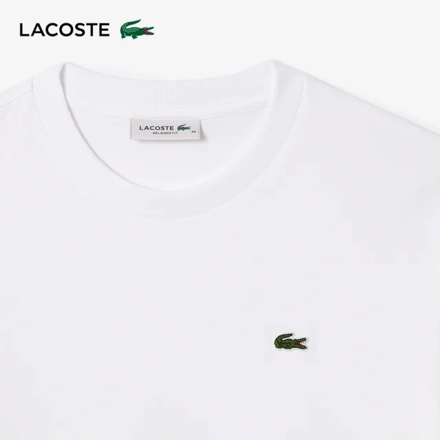 【LACOSTE】女裝-寬鬆版型輕質素色短袖T恤(白色)