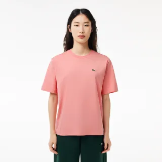 【LACOSTE】女裝-寬鬆版型輕質素色短袖T恤(粉紅色)