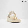 【ALDO】FASSBIDER-復古風格粗帶厚底夾腳涼拖鞋-女鞋(金屬金)